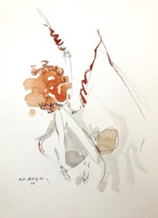 Arc nélkül - akvarell, ceruza 26x36 cm