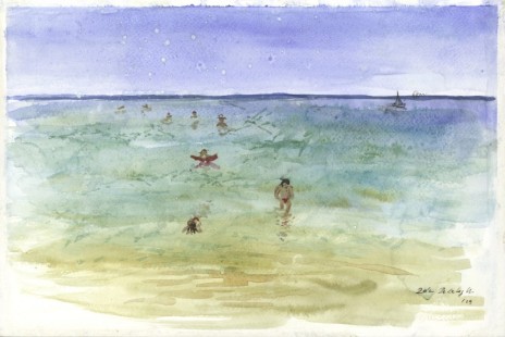 Csendben nyaralunk- akvarell 36x24 cm
